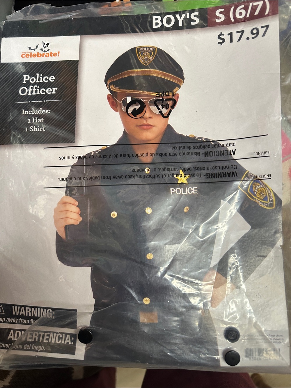 Police Officer Costume for Kids - Black